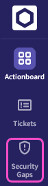 Security gaps Actionboard