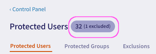 The Protected Users indicator