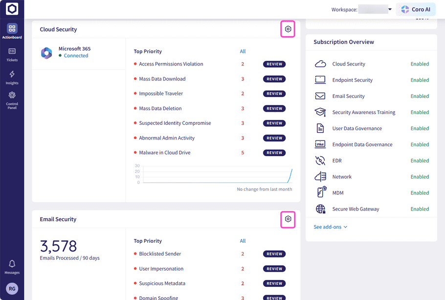 Accessing Control Panel pages for components