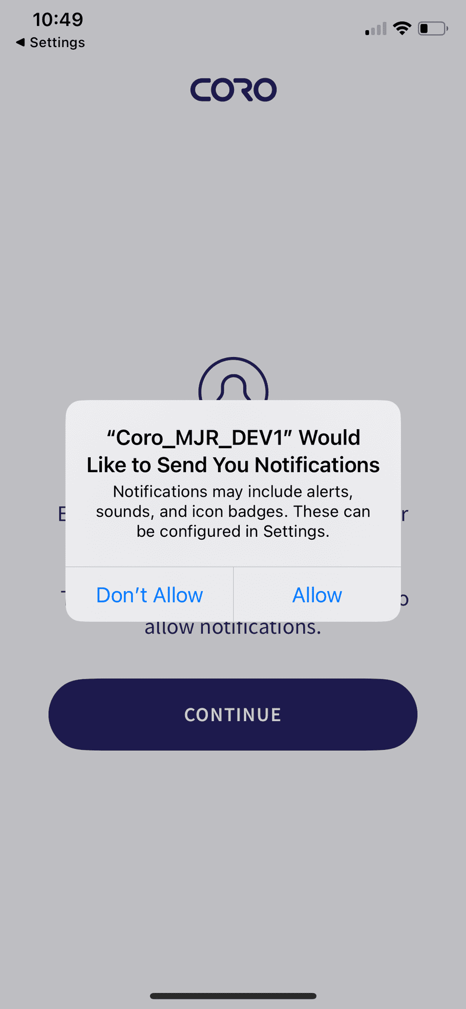 Allow notifications