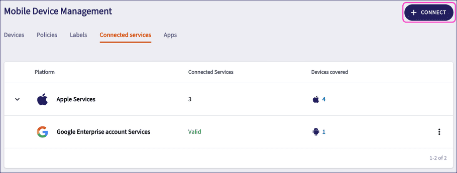 Connect a new service