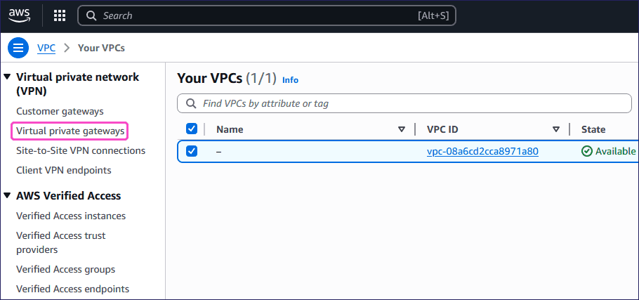 Virtual private gateways