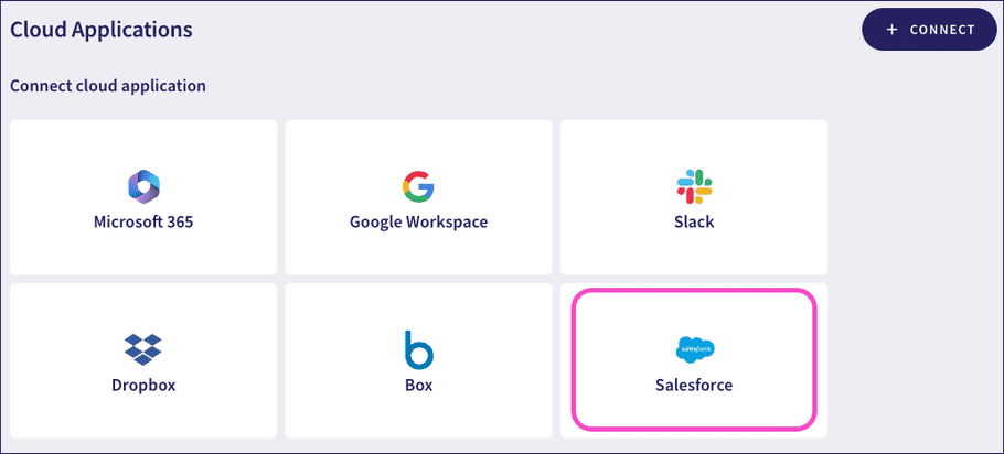 Cloud apps screen
