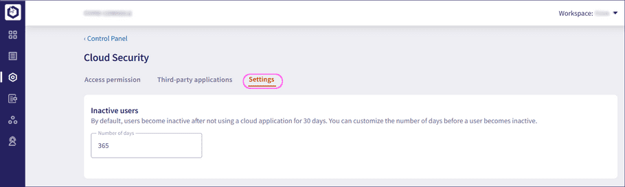Cloud security Settings