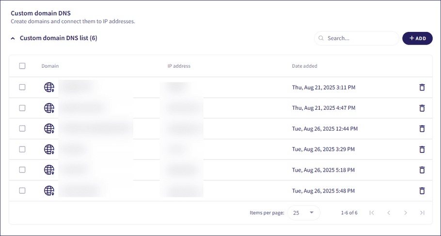 Custom domain DNS