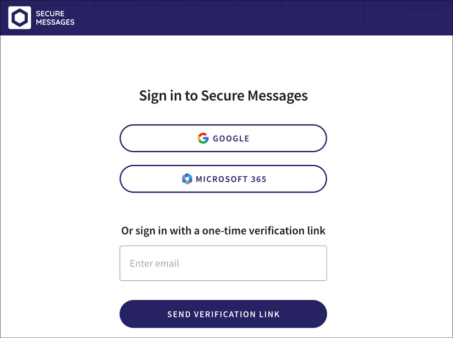 Secure Messages login