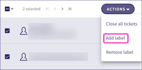 Actions button
