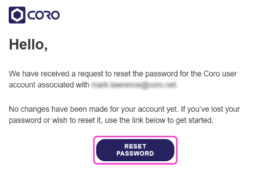 Reset password email