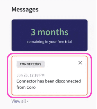 Unavailable connector message