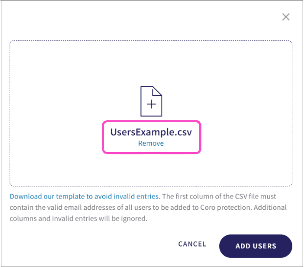 An Uploaded CSV file