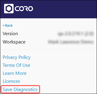 Save diagnostics option