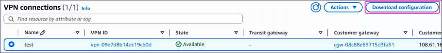 Download configuration