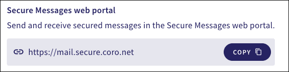 Copy Secure Messages link