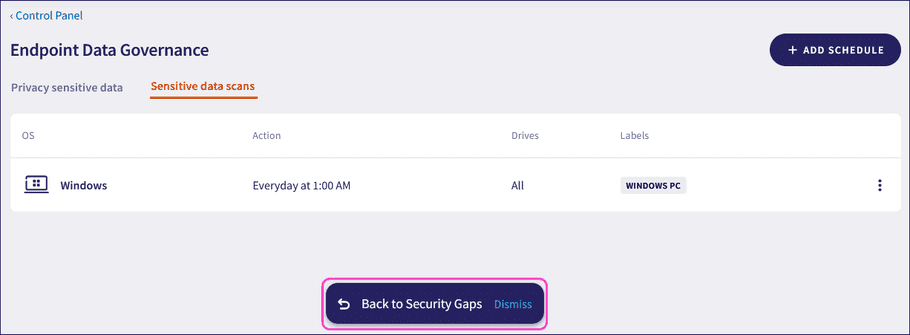 Global security gap fix manually back button