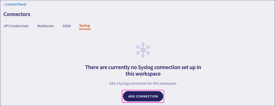 "Syslog add connection"