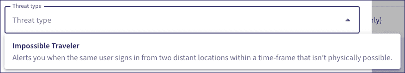 Select a threat type
