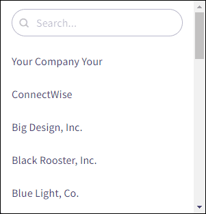 ConnectWise company search
