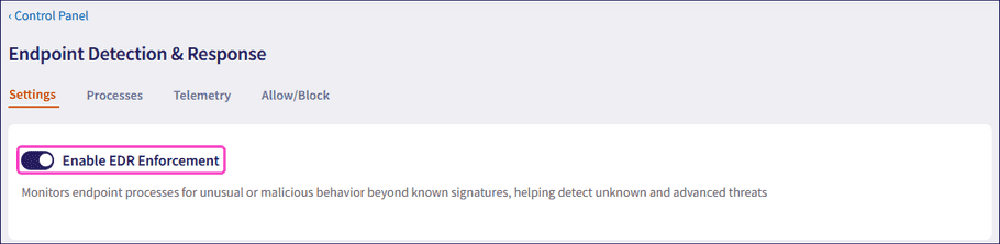 Enable EDR Enforcement