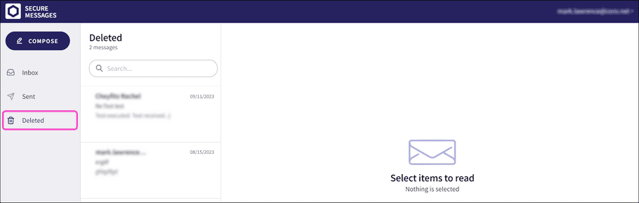 Secure Messages Deleted