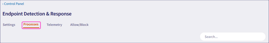 EDR Processes tab