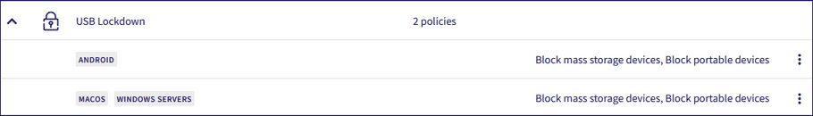 View USB Lockdown policy