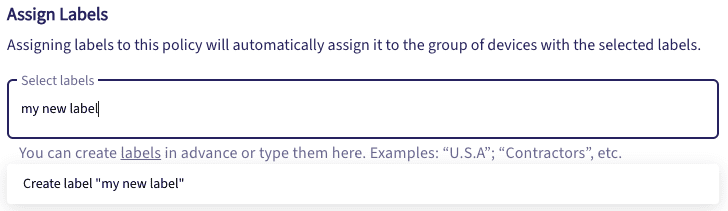 Adding a new label to the policy