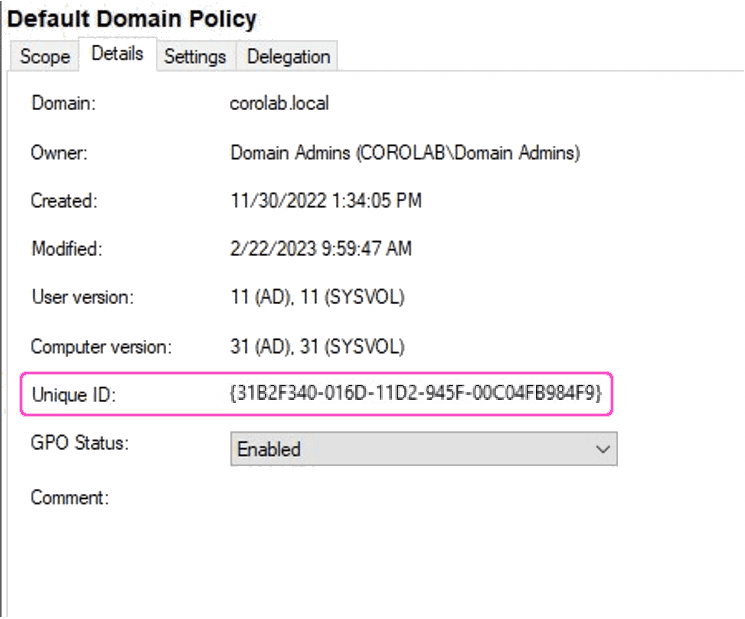 Default Domain Policy