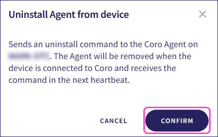 Confirm Agent uninstall