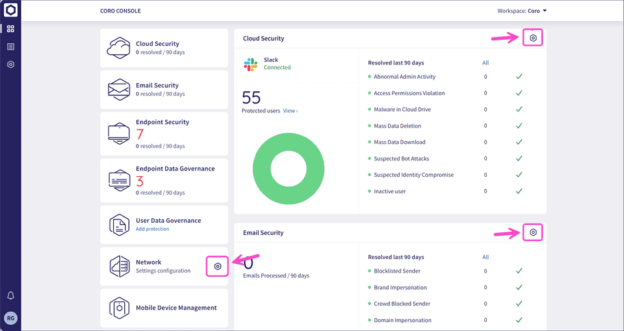 Accessing Control Panel pages for components