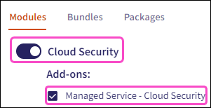 module and add-on selected