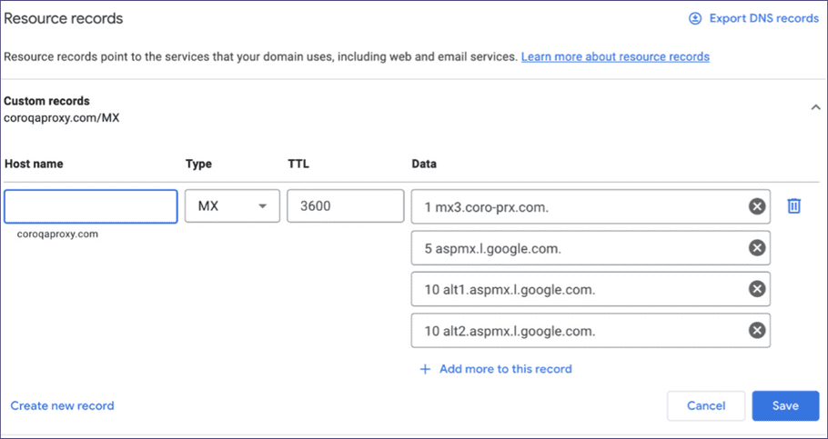 Configuring Google DNS 2