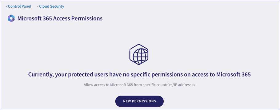 Access permissions banner page