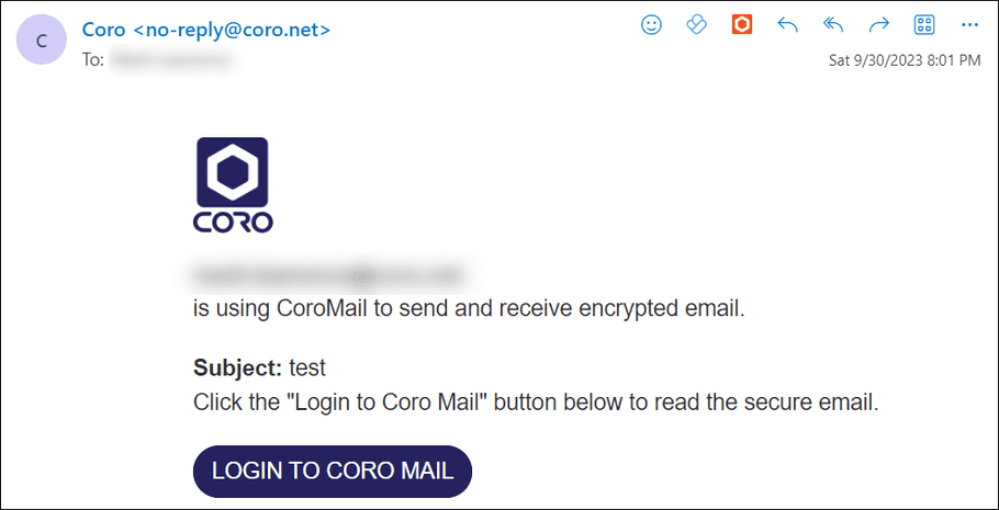 Notification email example