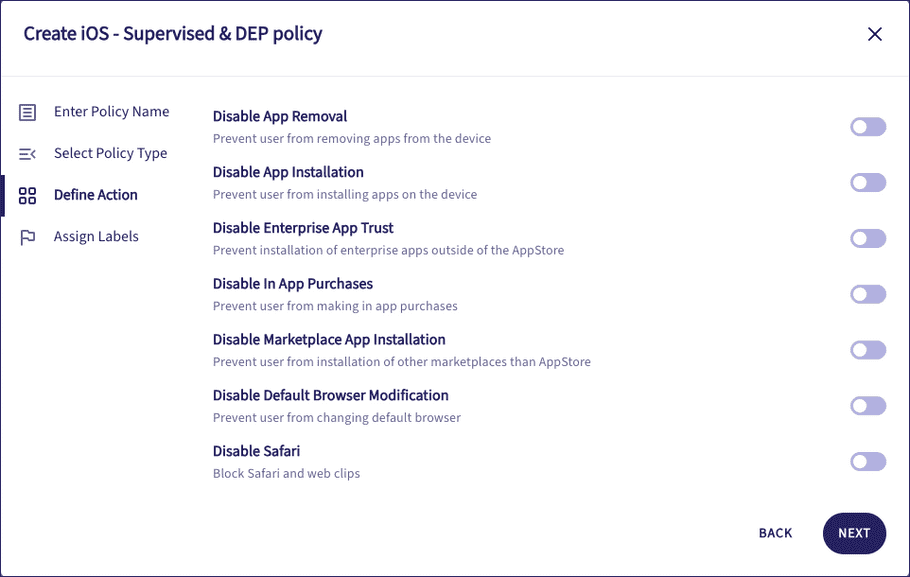 Setting App Restrictions parameters