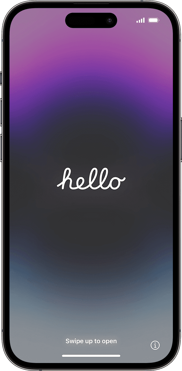 Apple device hello screen