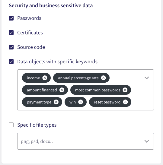 Security and business sensitive data