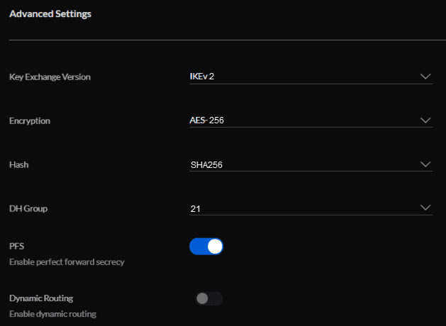 Advanced Settings