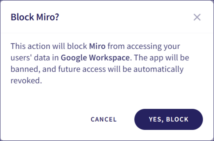 Third-party application block