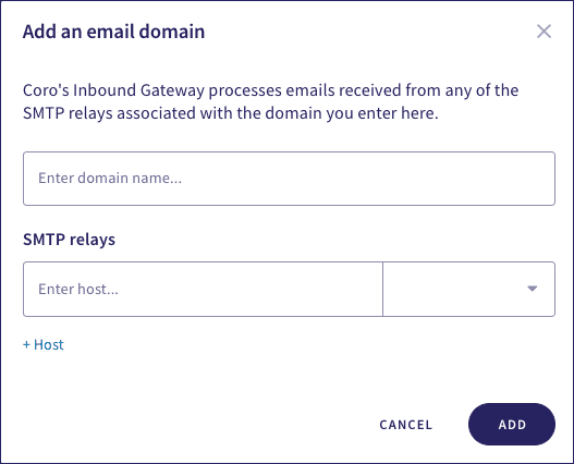 Adding your domain details