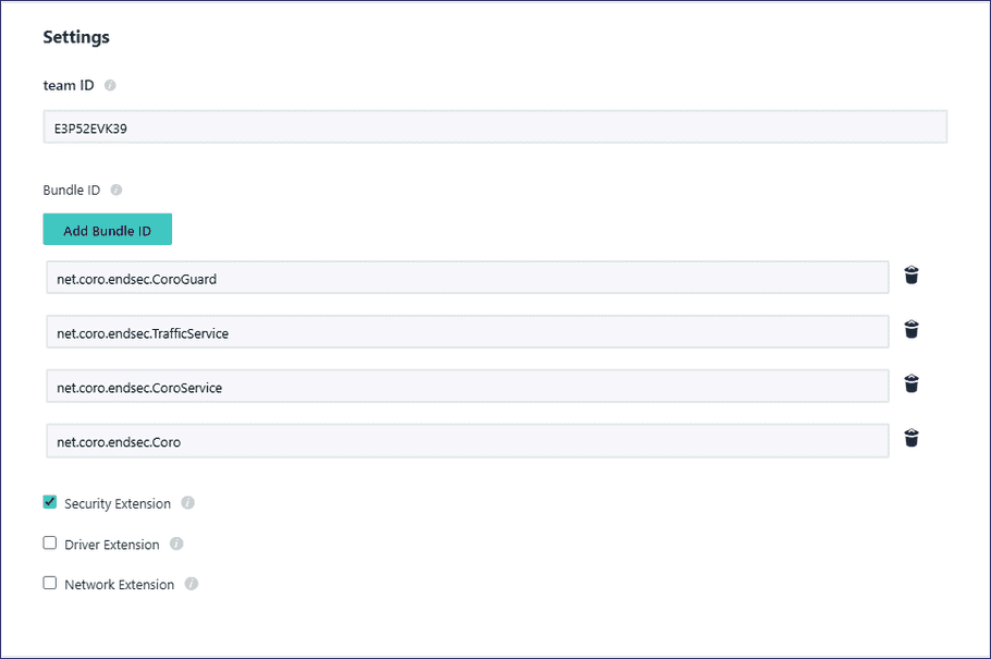 System Extension option