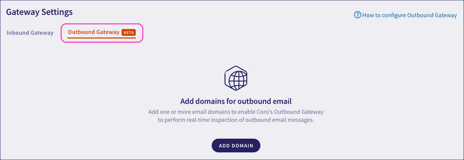 Outbound gateway tab