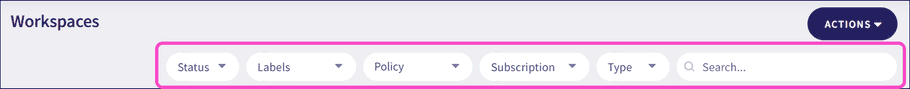 Filter and search workspaces