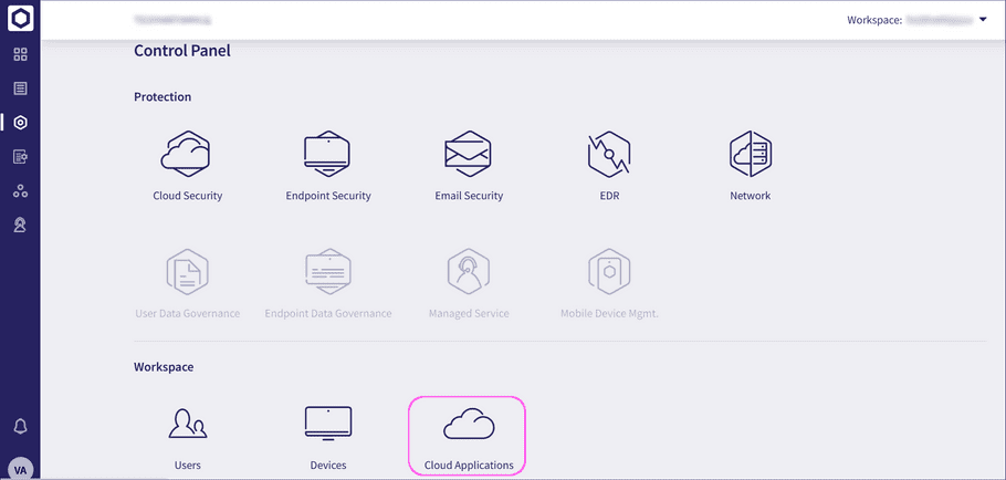 Cloud Applications icon in the Control Panel