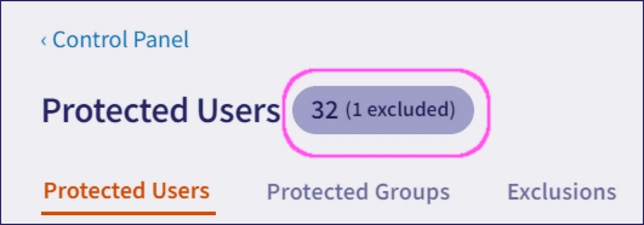 The Protected Users indicator