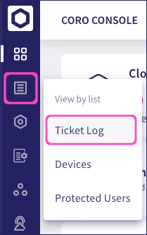 Views - Ticket log