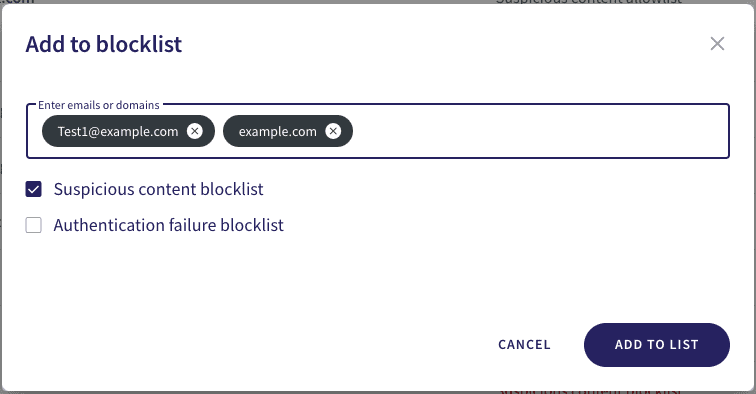 Add to blocklist