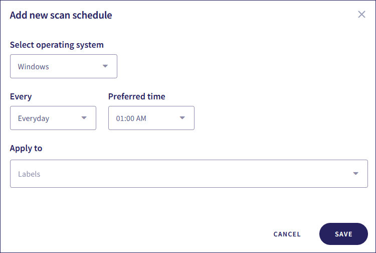 Add new scan schedule