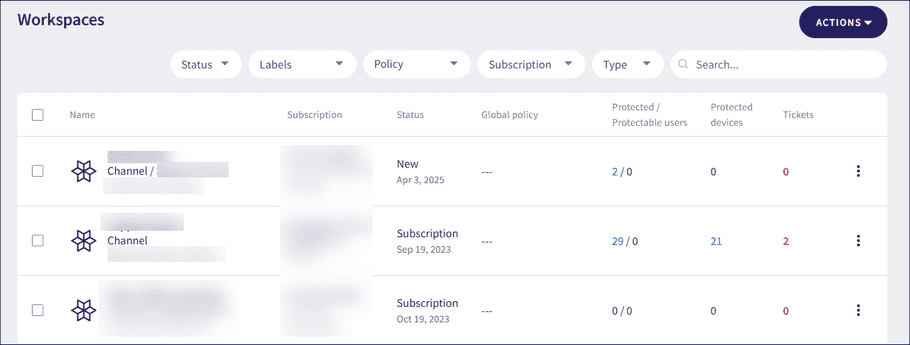 Manage Workspaces