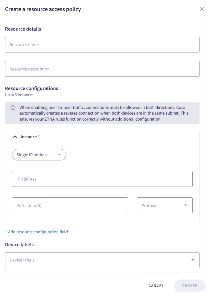 Add resource policy