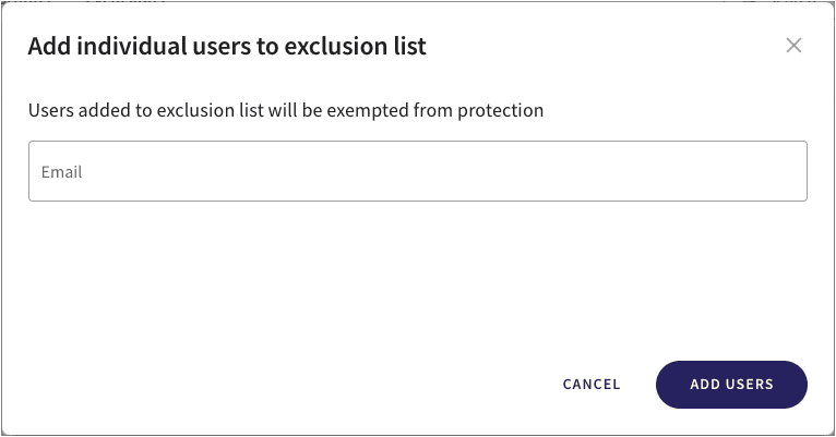 Add exclusion dialog